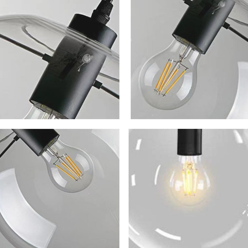 Suspension Moderne Minimaliste Bulles, Fer &amp; Verre