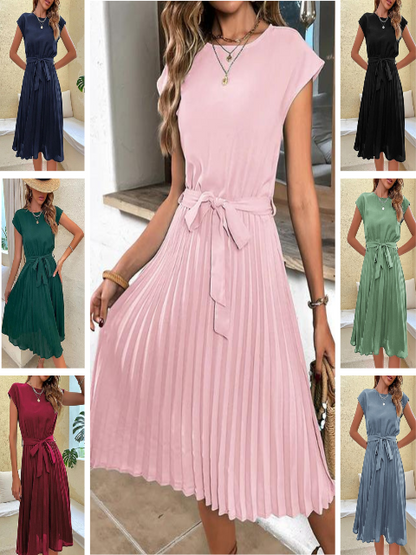 Ciara | Robe mini plissée à manches courtes