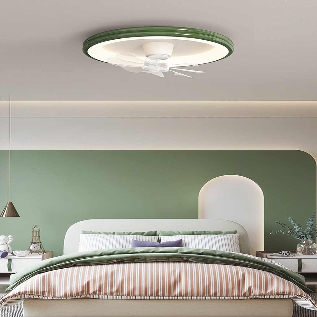 Ventilateur de plafond avec lumière LED claire, montage encastré, crème, 5 couleurs