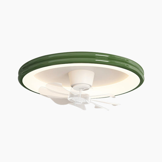 Ventilateur de plafond avec lumière LED claire, montage encastré, crème, 5 couleurs