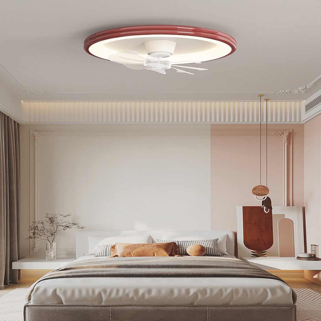 Ventilateur de plafond avec lumière LED claire, montage encastré, crème, 5 couleurs