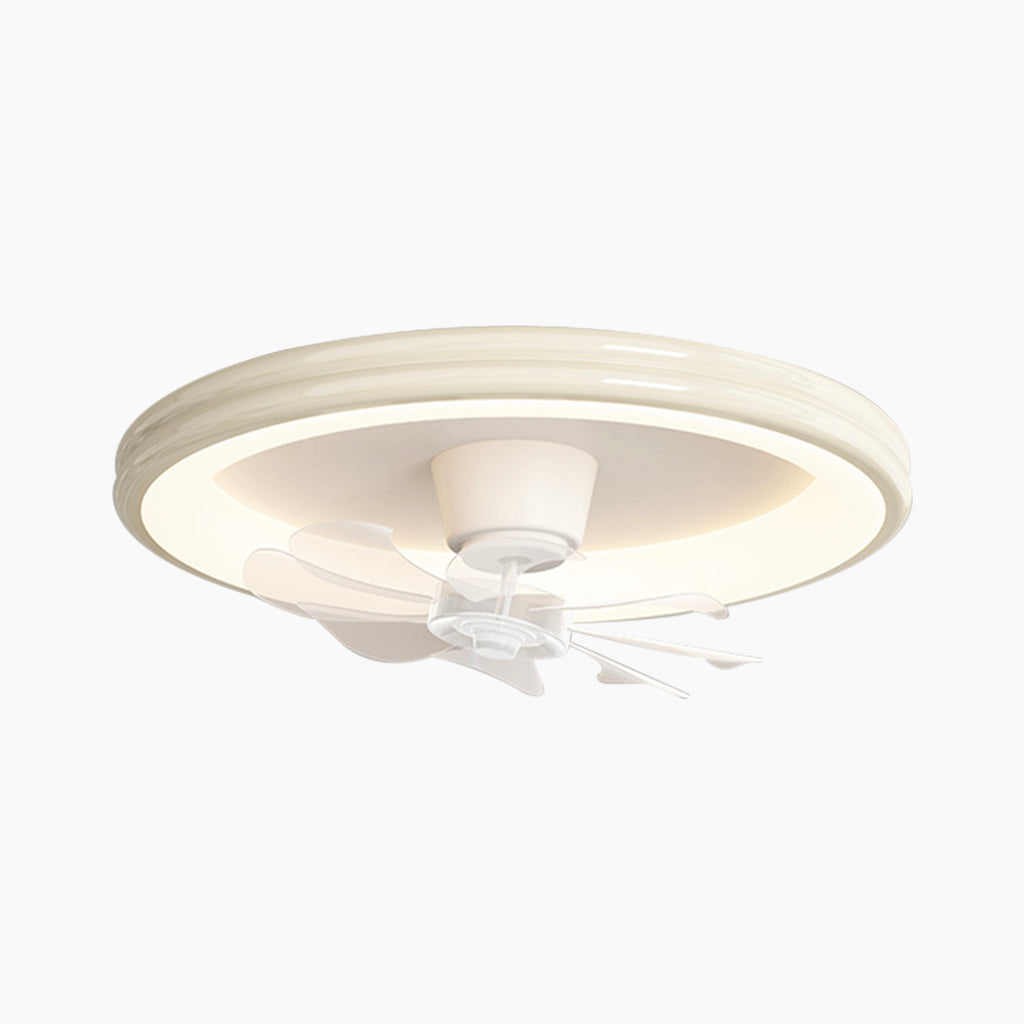 Ventilateur de plafond avec lumière LED claire, montage encastré, crème, 5 couleurs