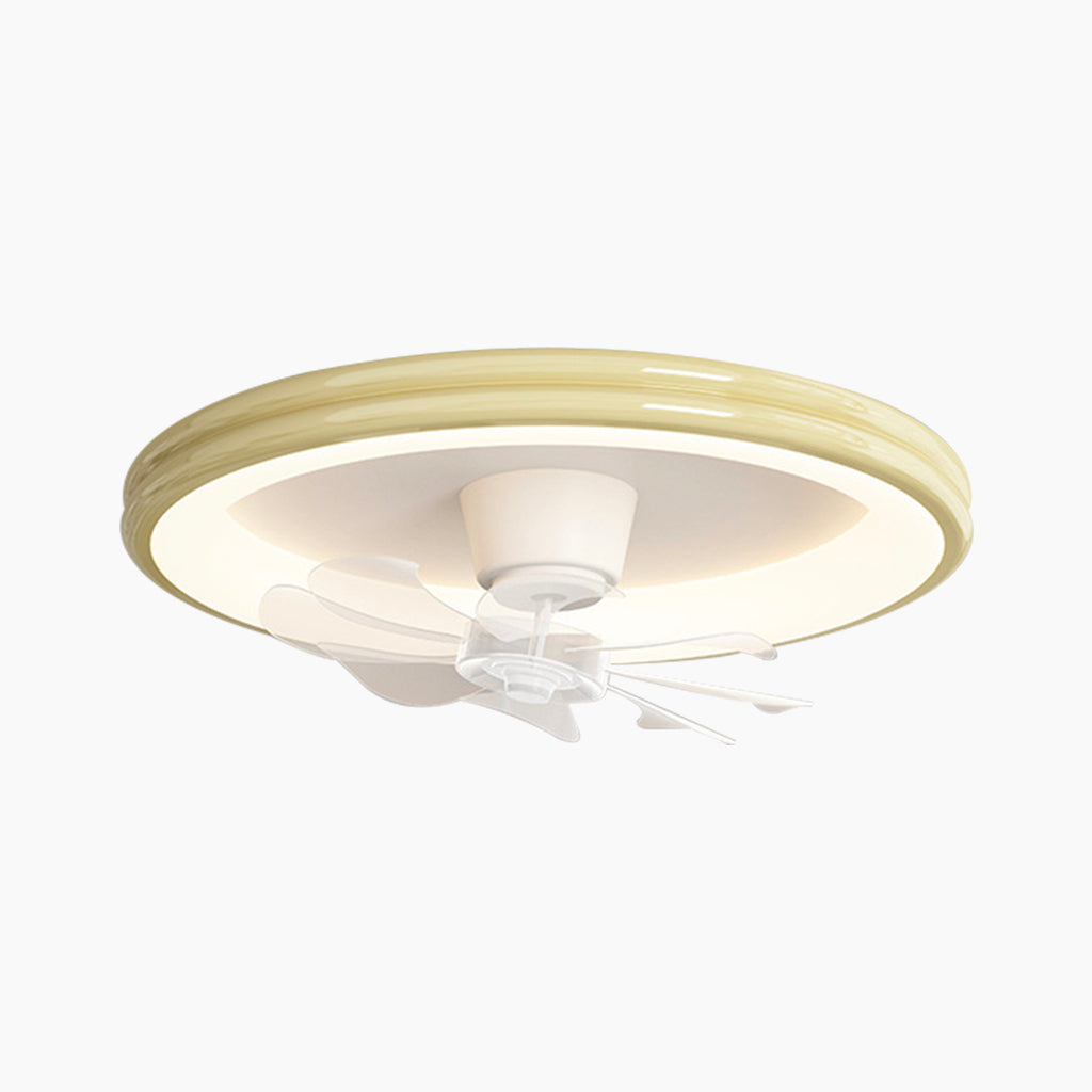 Ventilateur de plafond avec lumière LED claire, montage encastré, crème, 5 couleurs