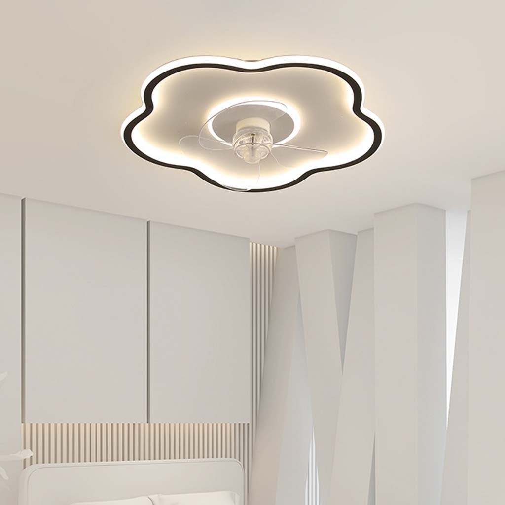 Ventilateur de plafond avec lampe LED dimmable Créatif Nuage, blanc/noir