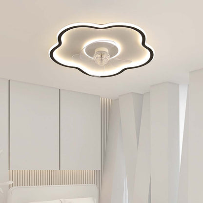 Ventilateur de plafond avec lampe LED dimmable Créatif Nuage, blanc/noir