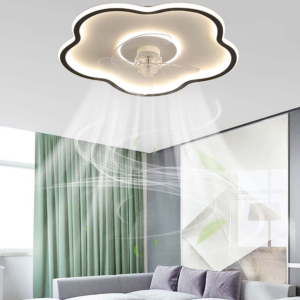 Ventilateur de plafond avec lampe LED dimmable Créatif Nuage, blanc/noir