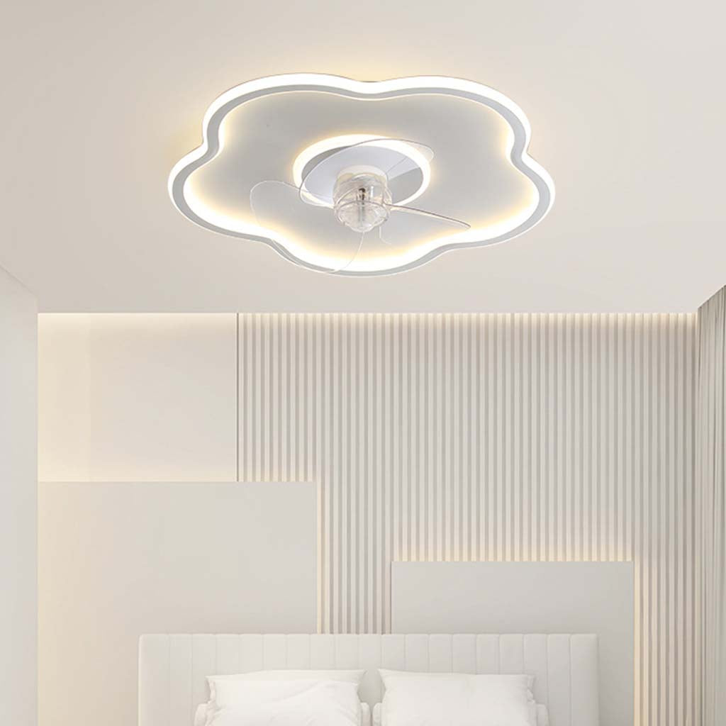 Ventilateur de plafond avec lampe LED dimmable Créatif Nuage, blanc/noir