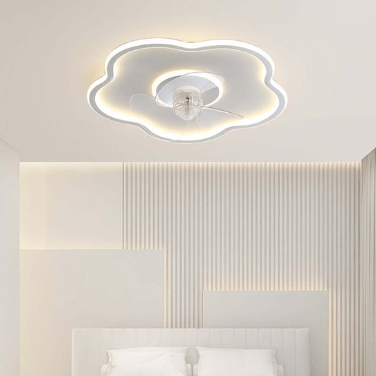 Ventilateur de plafond avec lampe LED dimmable Créatif Nuage, blanc/noir