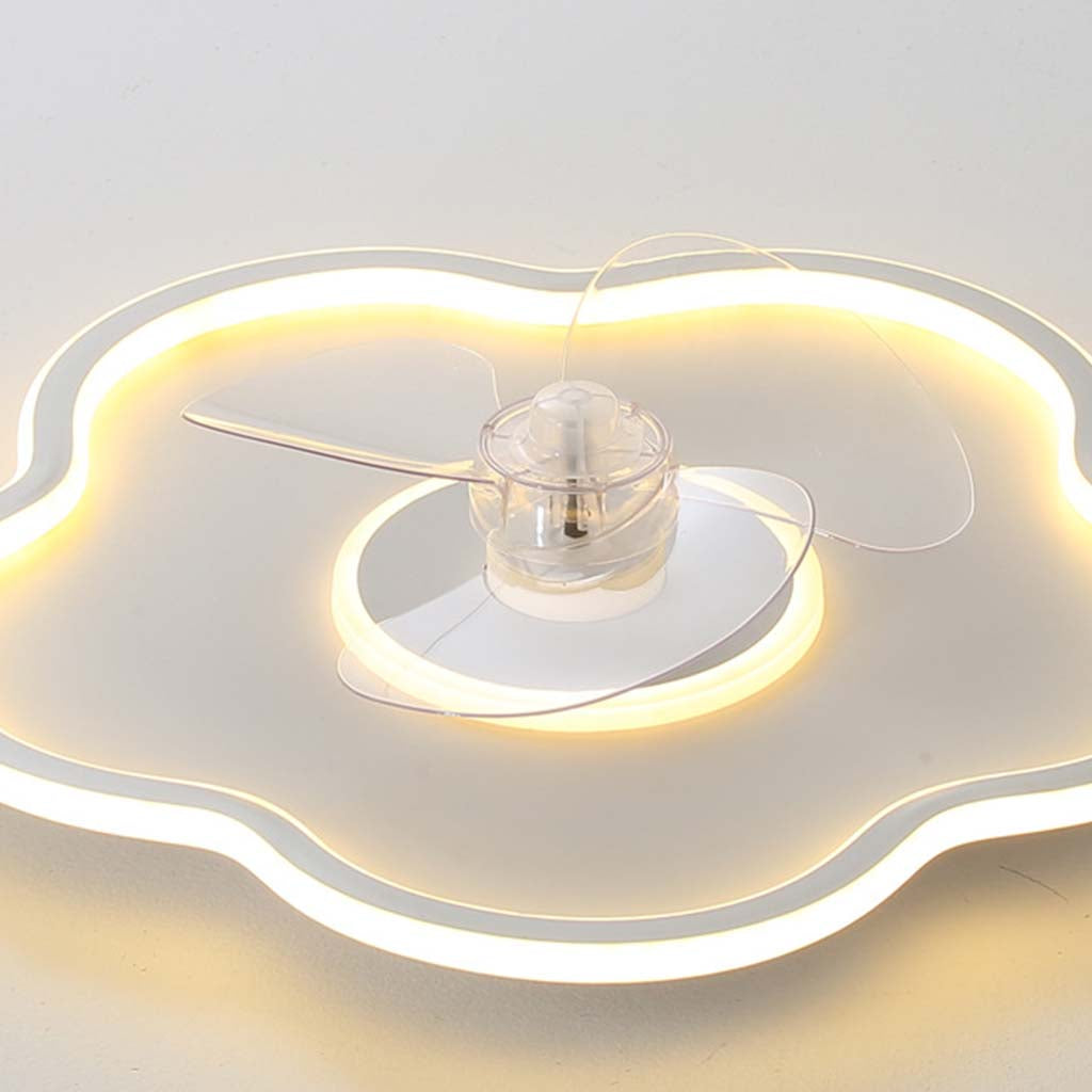Ventilateur de plafond avec lampe LED dimmable Créatif Nuage, blanc/noir