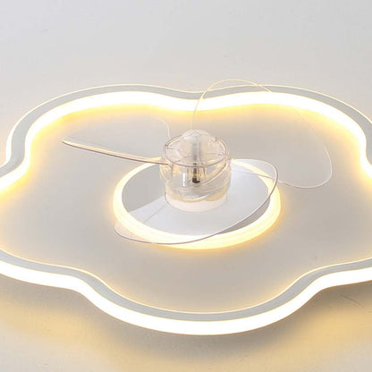 Ventilateur de plafond avec lampe LED dimmable Créatif Nuage, blanc/noir