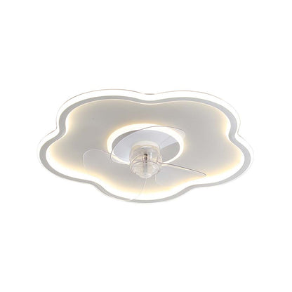 Ventilateur de plafond avec lampe LED dimmable Créatif Nuage, blanc/noir