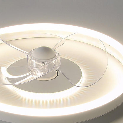 Ventilateur de plafond avec lumière LED Style minimaliste Rond, Blanc