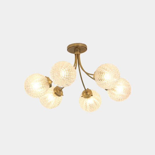 Suspension en Verre Cristal Scandinave en Laiton avec Plusieurs Globes Terrestres