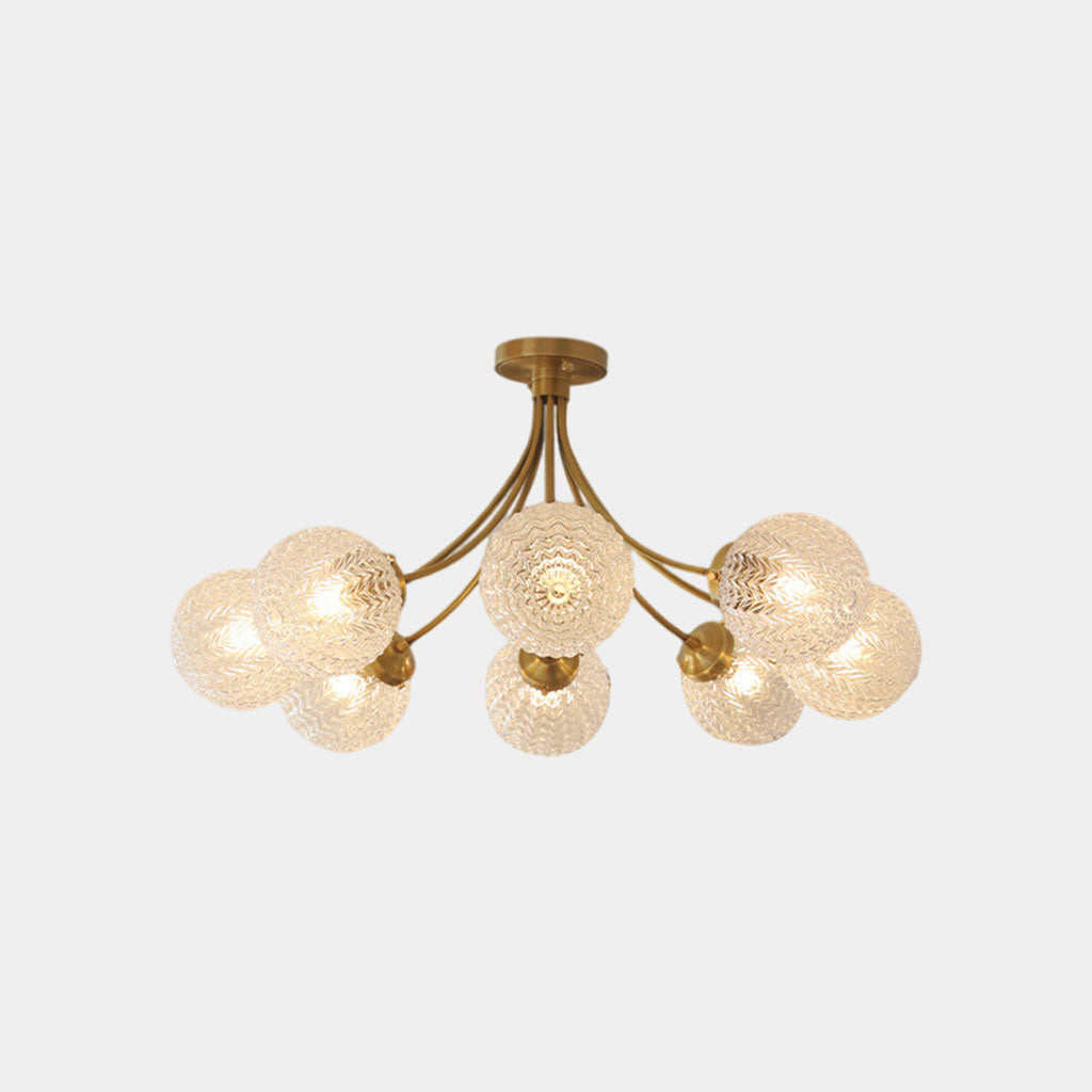 Suspension en Verre Cristal Scandinave en Laiton avec Plusieurs Globes Terrestres