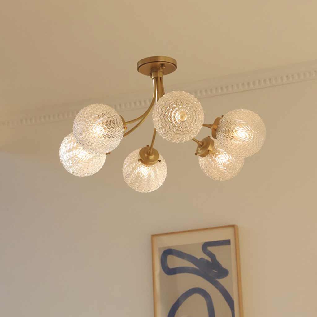 Suspension en Verre Cristal Scandinave en Laiton avec Plusieurs Globes Terrestres