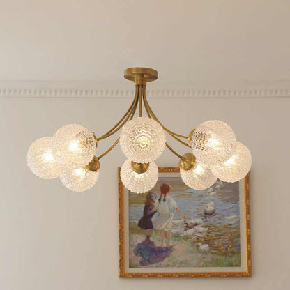 Suspension en Verre Cristal Scandinave en Laiton avec Plusieurs Globes Terrestres