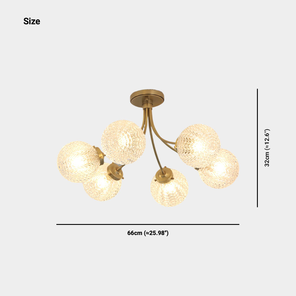 Suspension en Verre Cristal Scandinave en Laiton avec Plusieurs Globes Terrestres