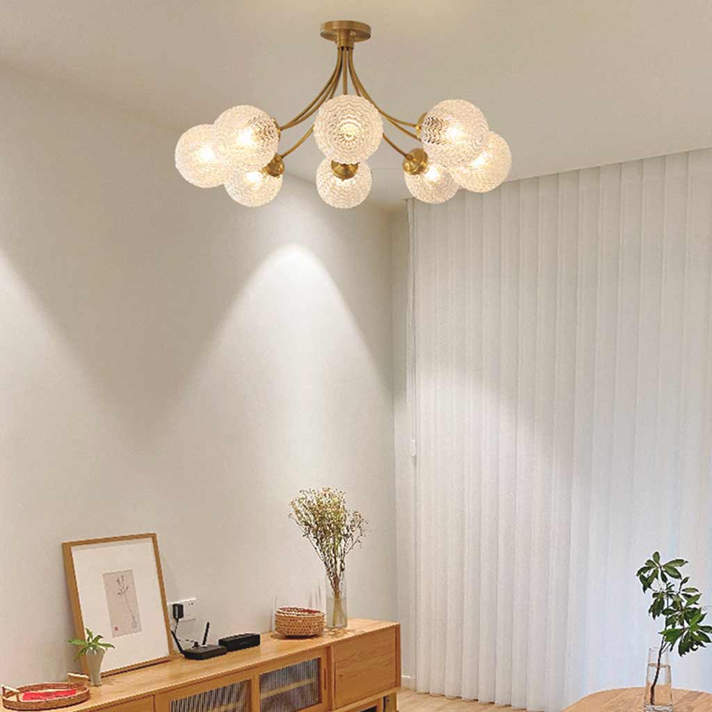 Suspension en Verre Cristal Scandinave en Laiton avec Plusieurs Globes Terrestres