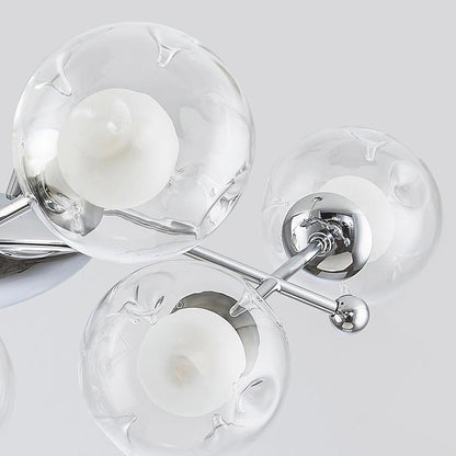 Suspension en verre en fer nordique, chrome