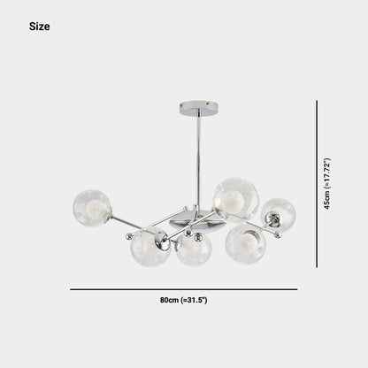 Suspension en verre en fer nordique, chrome