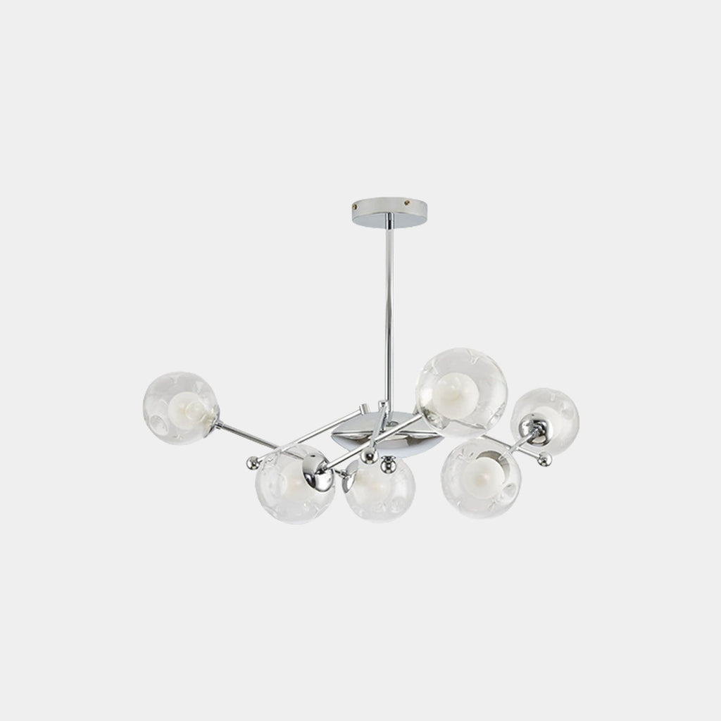 Suspension en verre en fer nordique, chrome