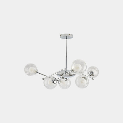 Suspension en verre en fer nordique, chrome