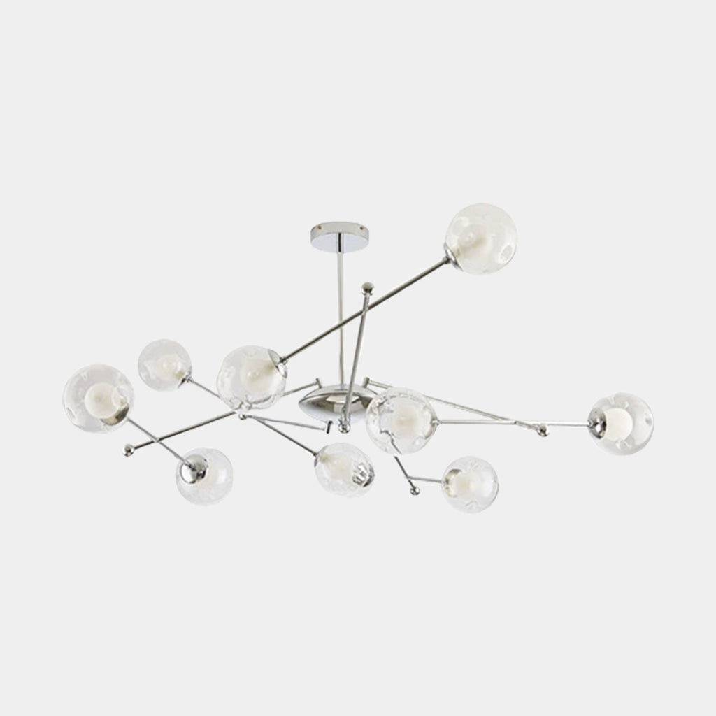 Suspension en verre en fer nordique, chrome