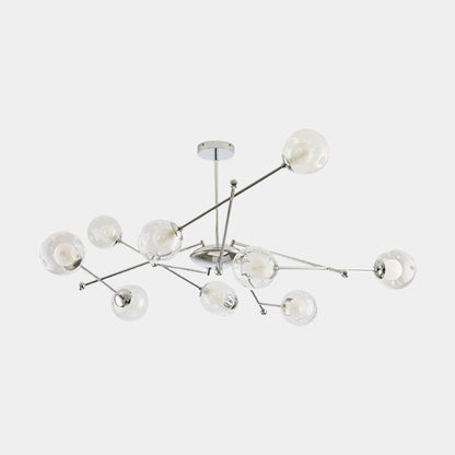Suspension en verre en fer nordique, chrome