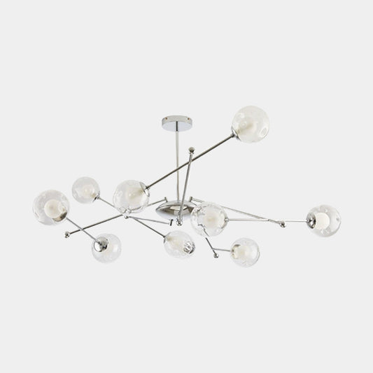 Suspension en verre en fer nordique, chrome