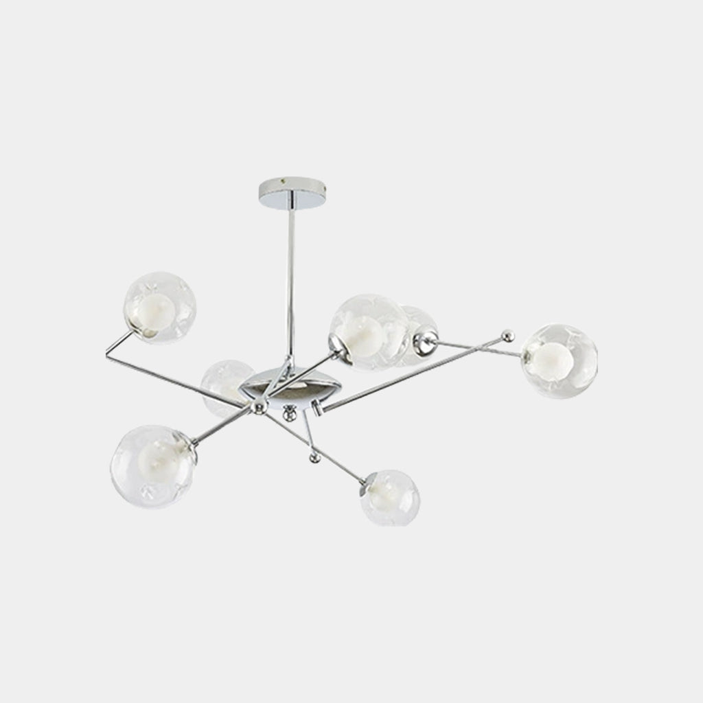 Suspension en verre en fer nordique, chrome
