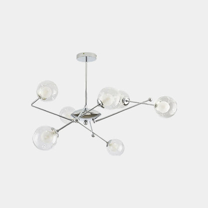 Suspension en verre en fer nordique, chrome