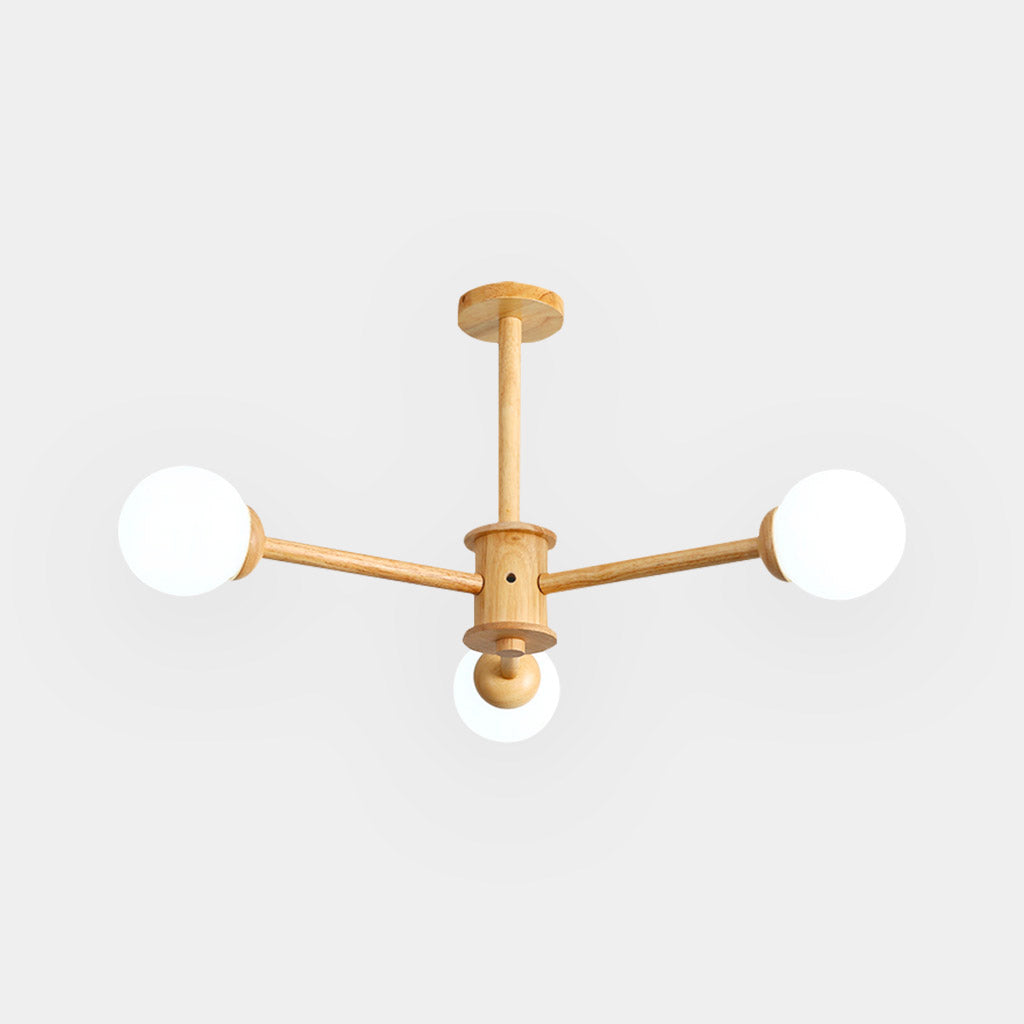 Suspension Sputnik Kroonluchter Plafondlamp Créative Boule, Bois &amp; Verre