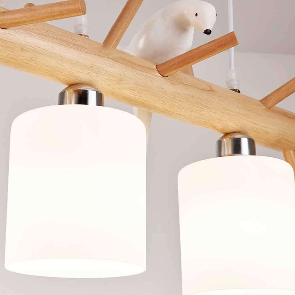 Suspension Oiseau Mignon pour salle à manger, bois et verre