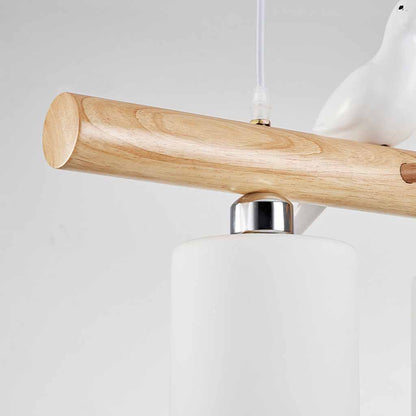 Suspension Oiseau Mignon pour salle à manger, bois et verre