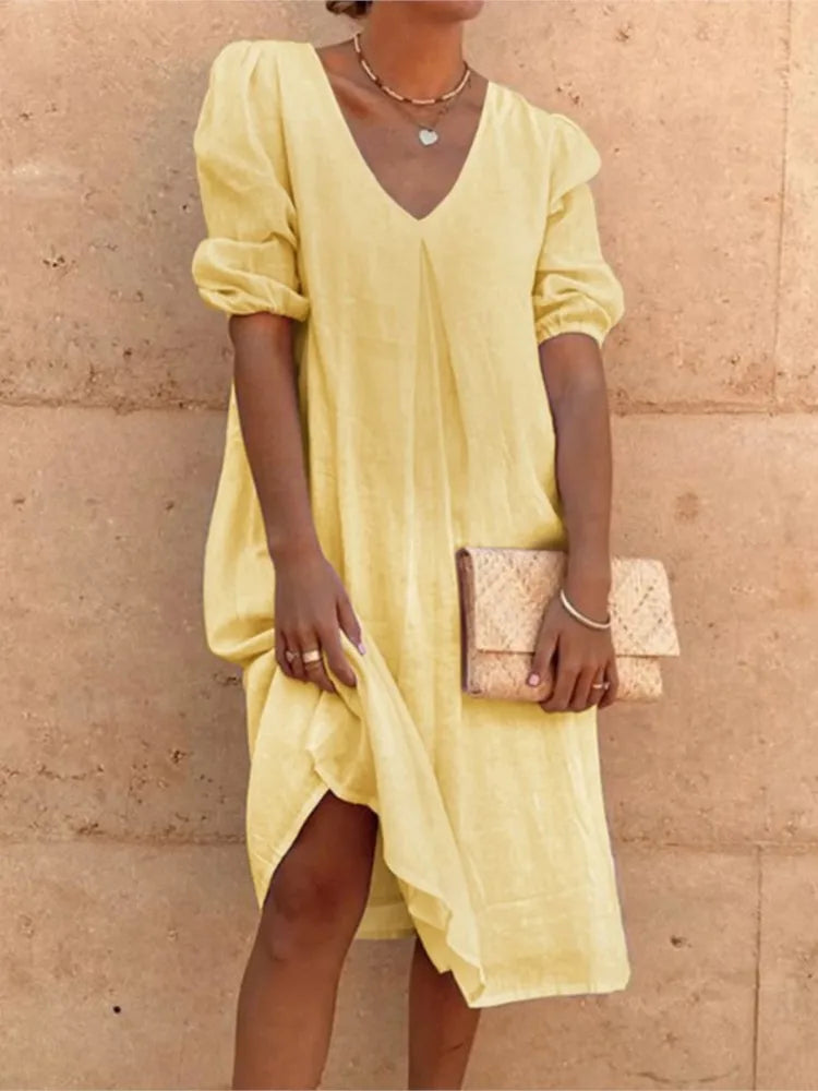 Fanny | Robe midi décontractée élégante pour femmes