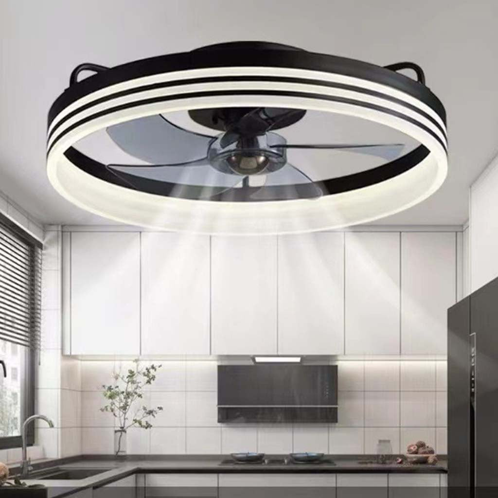Ventilateur de Plafond avec Lumière Fandelier LED Ronde Minimaliste