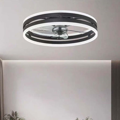 Ventilateur de Plafond avec Lumière Fandelier LED Ronde Minimaliste