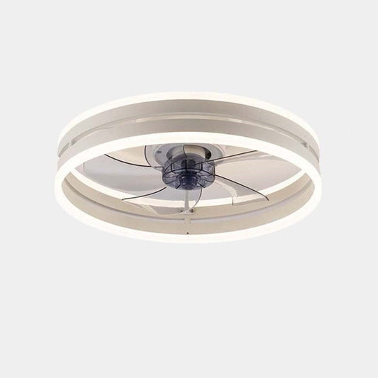 Ventilateur de Plafond avec Lumière Fandelier LED Ronde Minimaliste