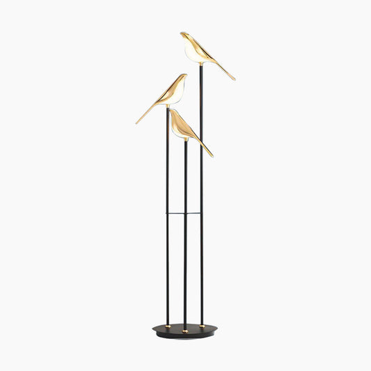Lampe sur pied Nordic Unique Acrylique Oiseau avec Finition Noire &amp; Dorée