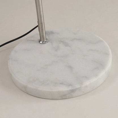 Lampe sur pied arc pêcheur avec abat-jour blanc et pied en marbre