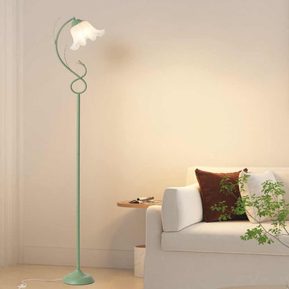 Lampe sur pied crème acrylique fleur muguet, 3 couleurs