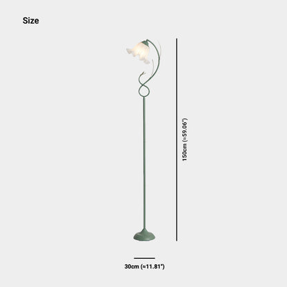 Lampe sur pied crème acrylique fleur muguet, 3 couleurs