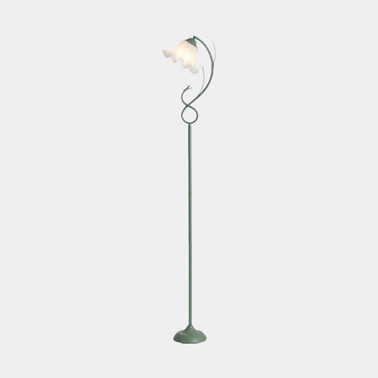Lampe sur pied crème acrylique fleur muguet, 3 couleurs