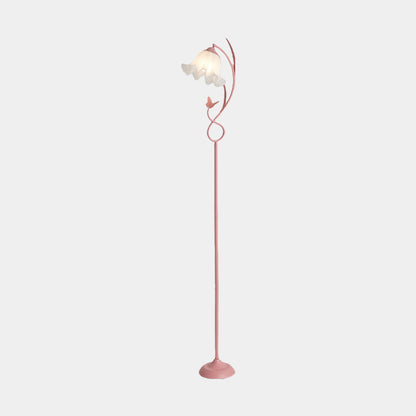 Lampe sur pied crème acrylique fleur muguet, 3 couleurs