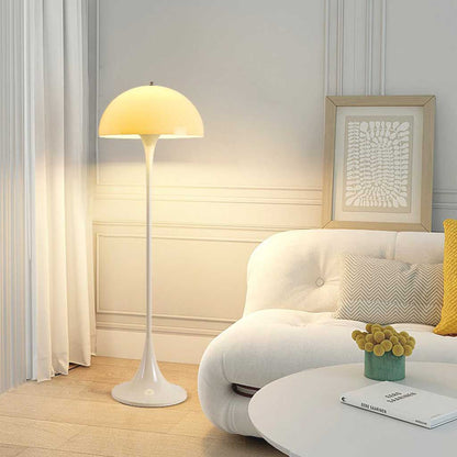 Lampe sur pied moderne simple en acrylique en forme de champignon, blanche