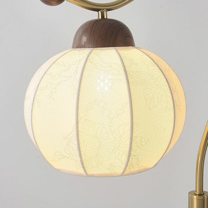 Lampe de table / lampe sur pied vintage avec abat-jour en tissu