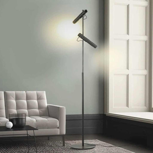 Lampe sur pied minimaliste avec projecteurs réglables, noir