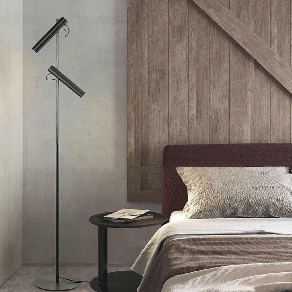 Lampe sur pied minimaliste avec projecteurs réglables, noir