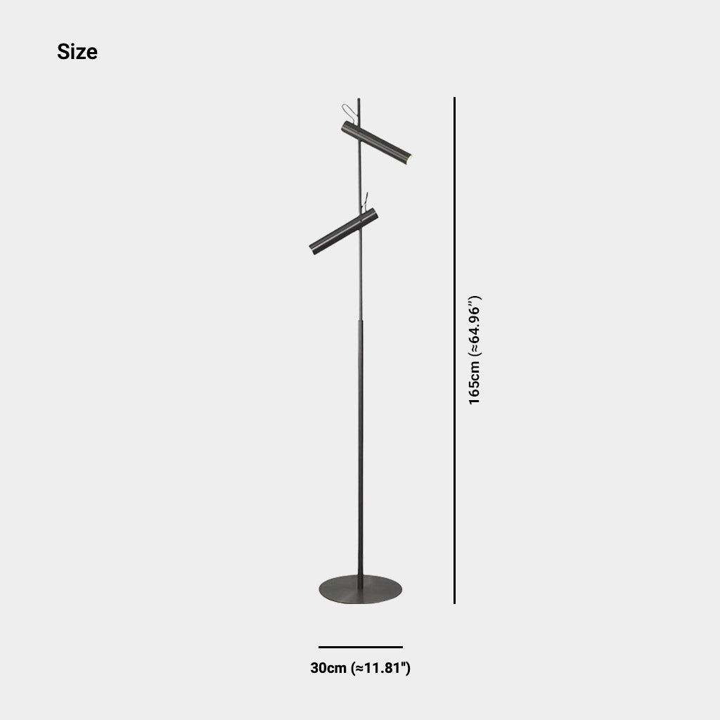 Lampe sur pied minimaliste avec projecteurs réglables, noir