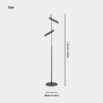 Lampe sur pied minimaliste avec projecteurs réglables, noir